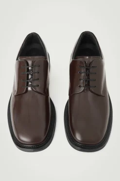 ZAPATOS DERBY DE PIEL CON PUNTERA CUADRADA*COS Clearance